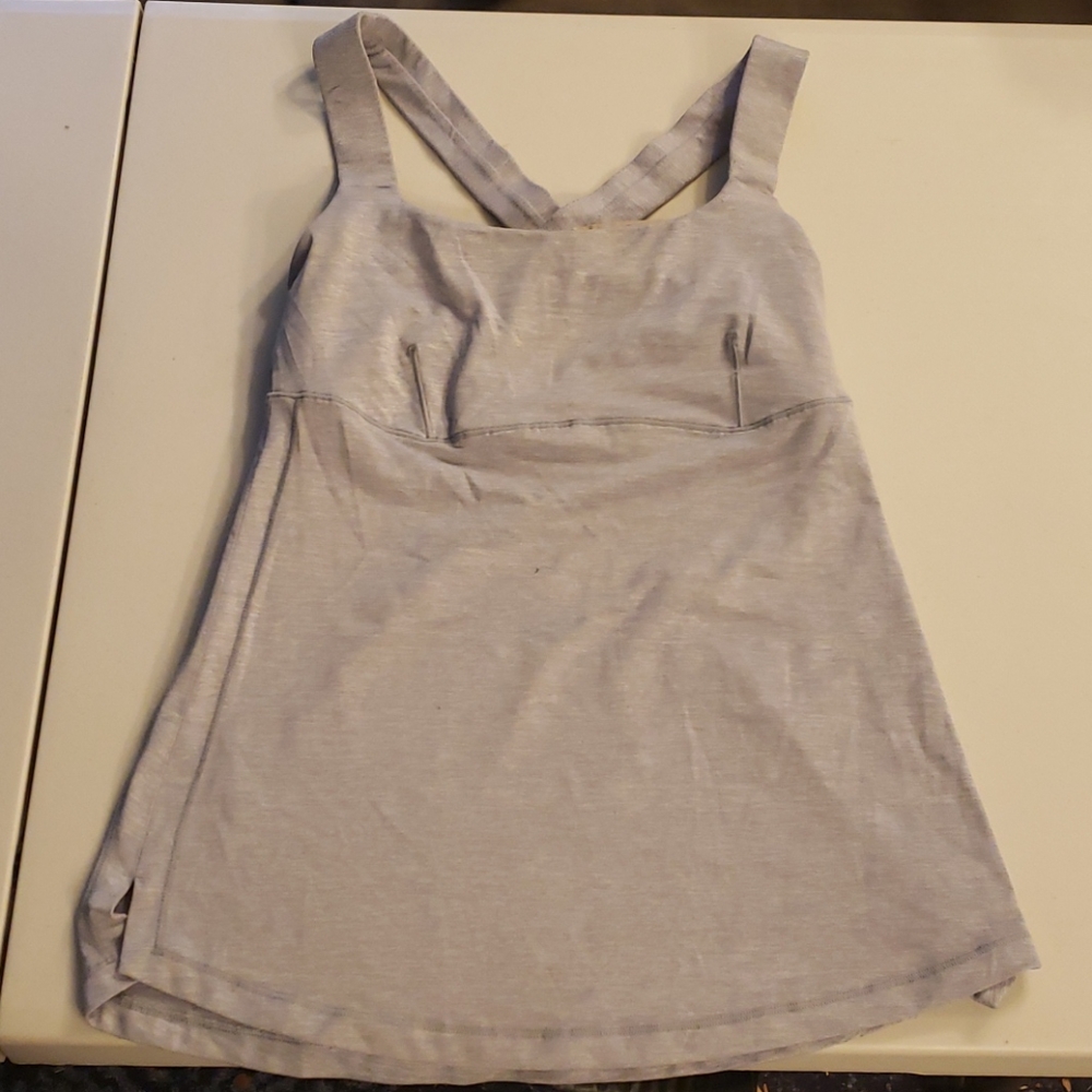 Lululemon cross back tank. Pretty purple/silver.